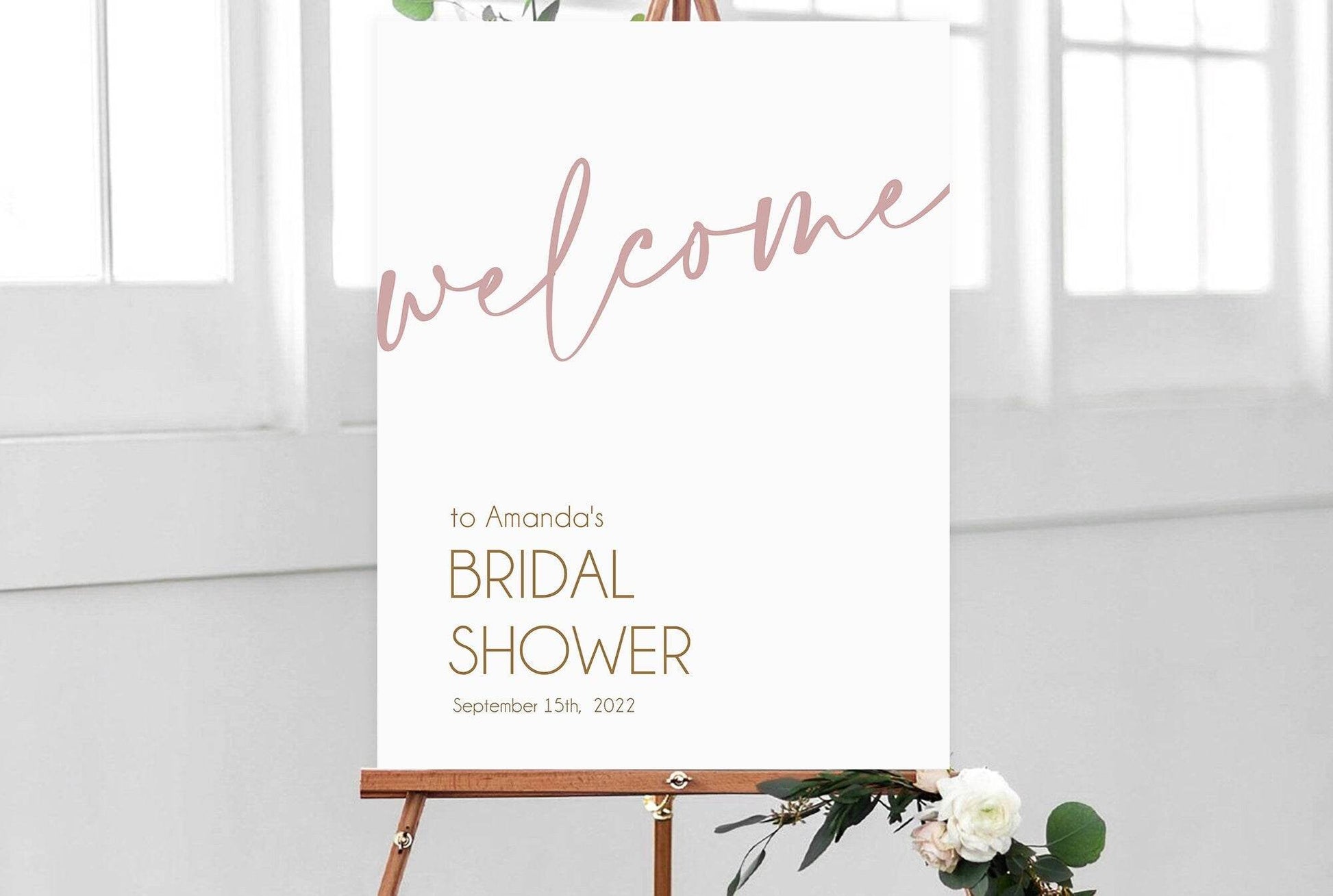 Bridal Shower Welcome Sign Template, Minimalist Bridal Brunch Sign, Modern Editable Bridal Shower Poster, Printable Wedding Welcome Sign
