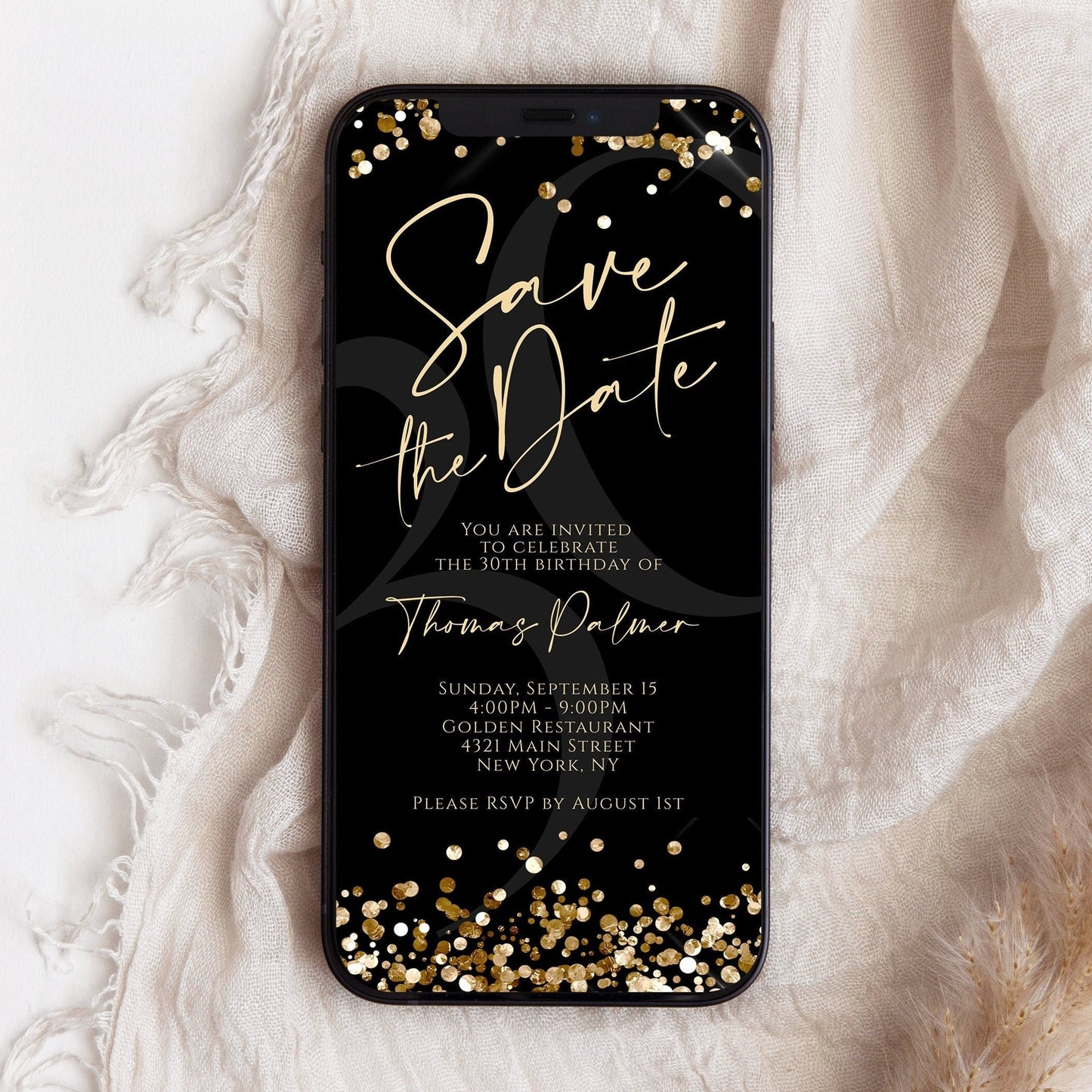 Digital Save The Date | Editable Electronic Invitation Template | Instant Download