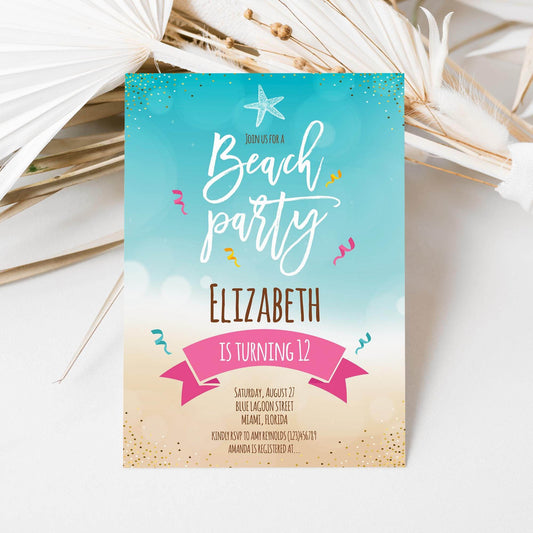 Kids Pool Party Birthday Invitation Template, Printable Summer Birthday Invite, Editable Water Party Digital Evite, Instant Download