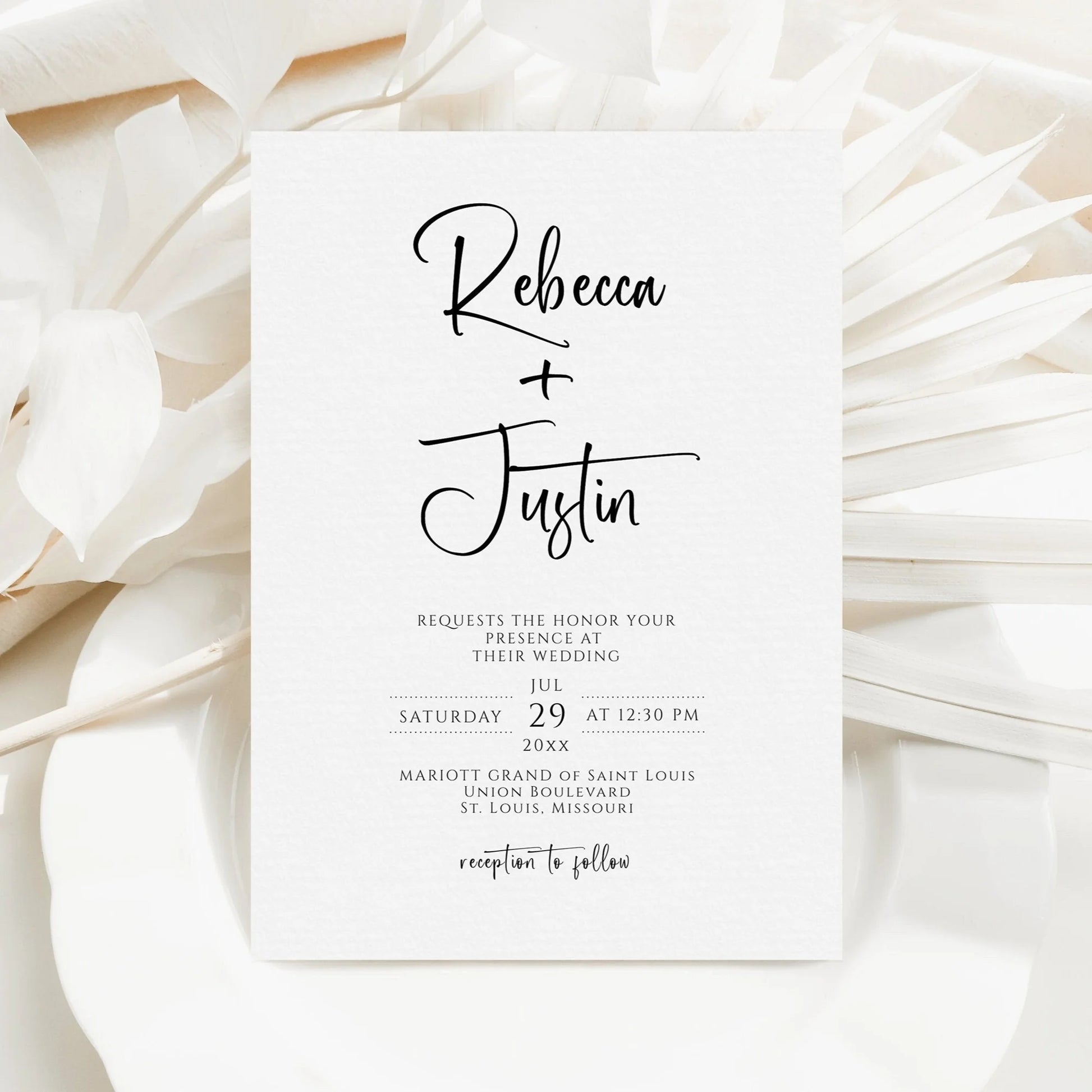Minimalist Wedding Invitation Template, Printable Minimalist Wedding Invite, Editable Modern Wedding Invite, Simple Wedding Invitation Evite