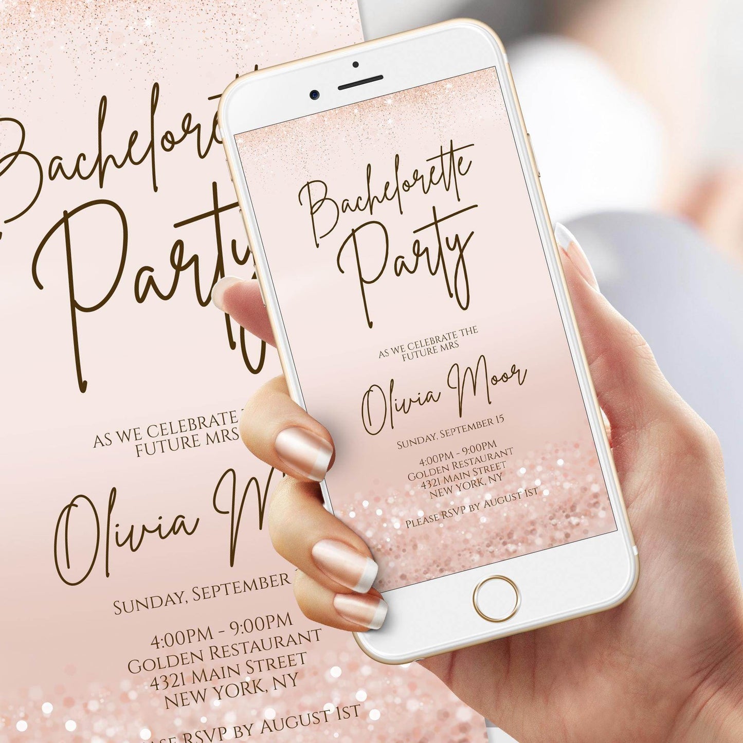 Digital Bachelorette Party Invitation – Editable Text Message Evite | Smartphone Electronic Invite Template | DIY Mobile Bachelorette Card