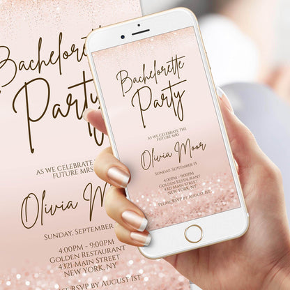 Digital Bachelorette Party Invitation – Editable Text Message Evite | Smartphone Electronic Invite Template | DIY Mobile Bachelorette Card