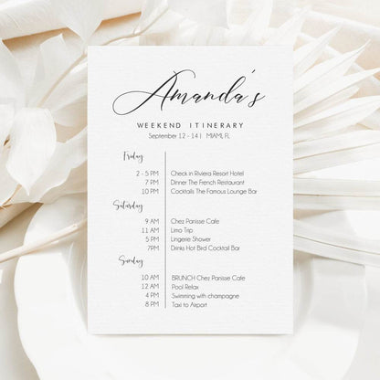 Printable Bachelorette Weekend Itinerary Invitation – Editable Hens Party & Birthday Weekend Schedule | Modern DIY Digital Template | Instant Download