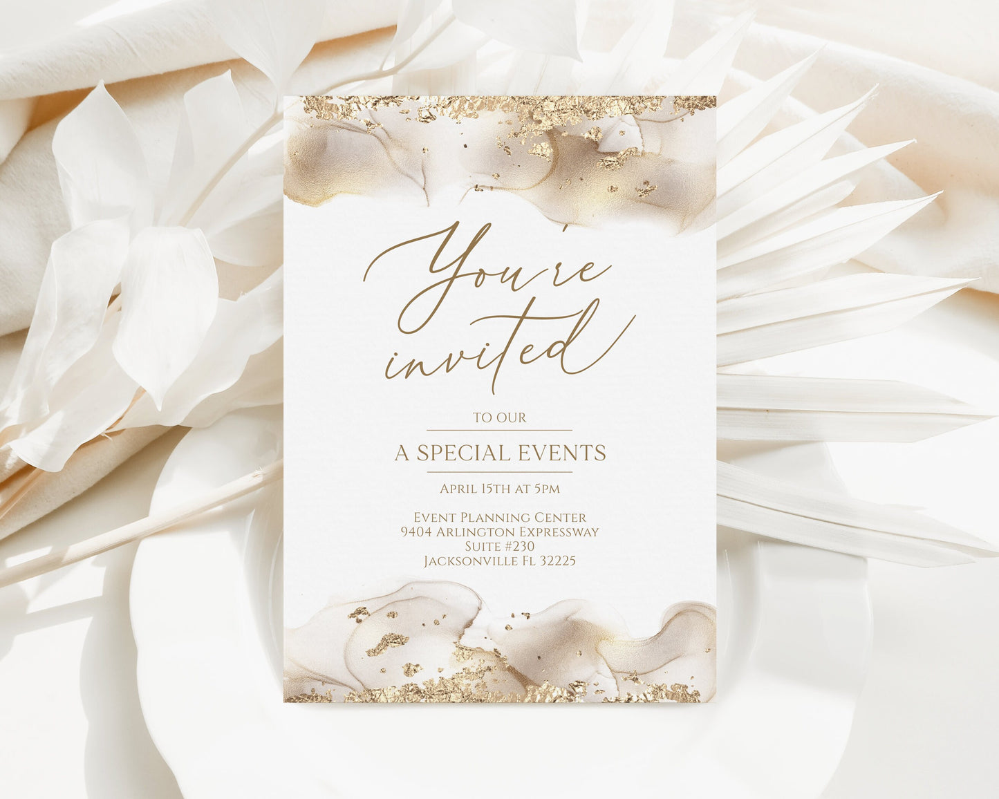 Printable Gold You're Invited Invitation Template, Business You're Invited Invite, Editable Luxury You're Invited Email Evite, Special Event